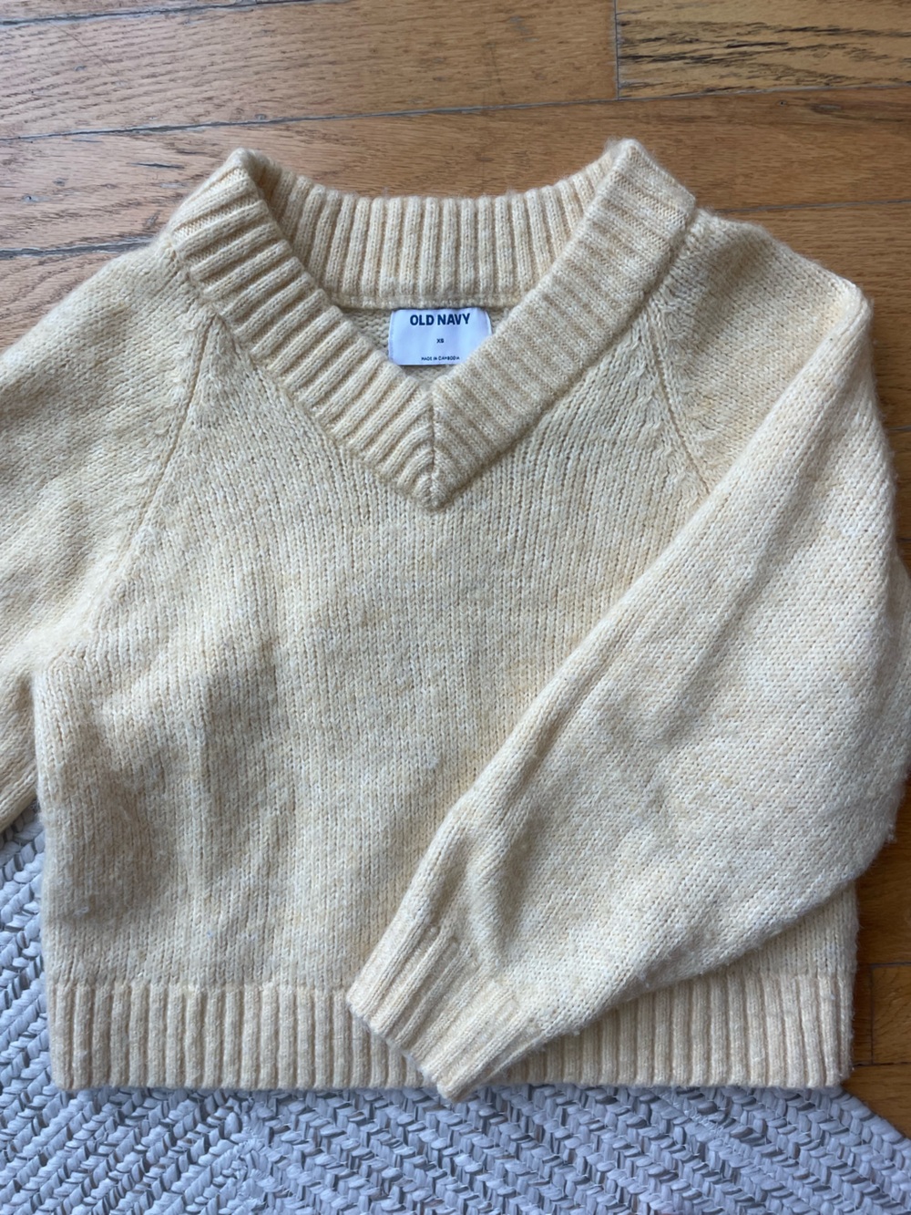 Butter Yellow Cropped V-Neck Sweater